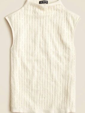 J.Crew Vintage Rib Beaded Mockneck Size XXL